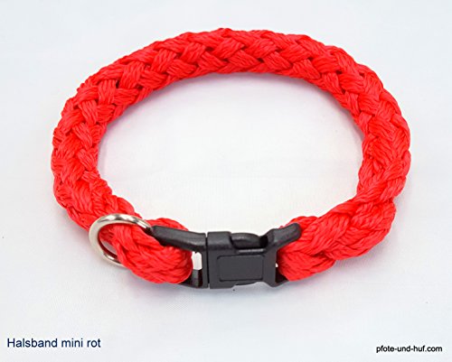 elropet Hundehalsband Mini für die Kleinen rundgeflochten Tauwerk rot (29cm) von elropet