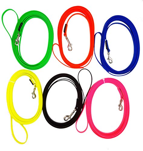 elropet Hundeleine Biothane Schleppleine Ausbildungsleine Fährtenleine Suchleine (10m MIT Handschlaufe, Neonorange 16mm) von elropet