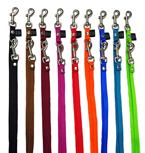 elropet Hundeleine kleine Hunde Mini Doppelleine 3/4/5-fach verstellbar 2m - 5m 10mm (2,80m 4-Fach verstellbar, rot) von elropet