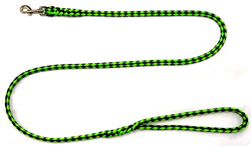 elropet Hundeleine kleine Hunde Schwarz-Neongrün mit Handschlaufe bis 15 Kg 1-5m Führleine 8 mm leicht (1,50 m) von elropet
