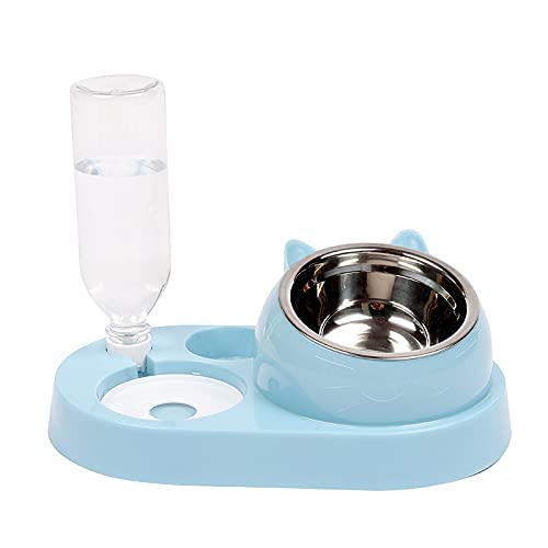 Katzen-Wasser- und Futternäpfe, Katze Hund gekippt Wasser und Futternapf Set (blau) von emlstyle