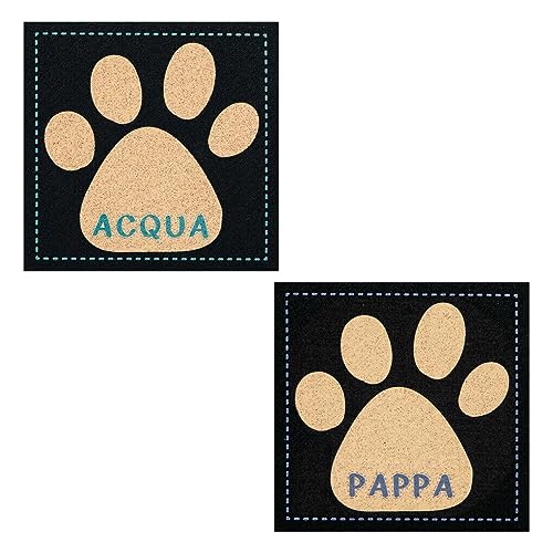 1 Paar Teppiche unter Schüssel, quadratisch, 30 x 30 cm, für Hunde und Katzen, aus Gummi, nachhaltig, rutschfest 1 Paar Teppiche unter Schüssel, quadratisch, 30 x 30 cm, für Hunde und Katzen, aus Gummi, nachhaltig, rutschfest von emmevi