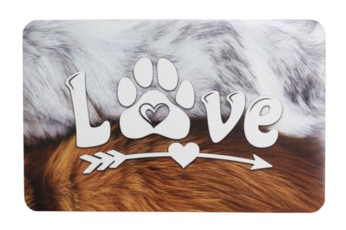 Dis_D Unterschüsselmatte aus Gummi, 50 x 70 cm, schmutzabweisend, rutschfest, für Hunde und Katzen von emmevi