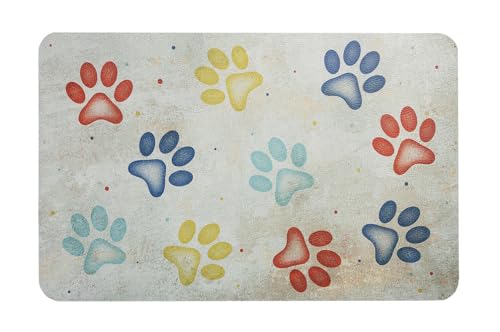 Teppich aus Gummi, 38 x 60 cm, schmutzabweisend, rutschfest, unter Schüssel für Hunde und Katzen, Dis_A von emmevi