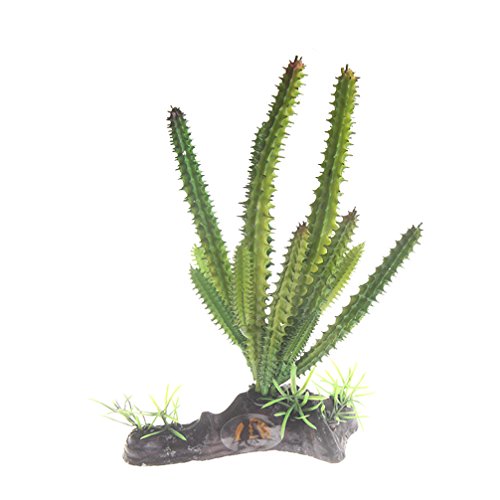 emours Aquariumdeko Kaktuspflanze aus Kunststoff, Dekoration für Aquarien, Wüste und Reptilien von emours