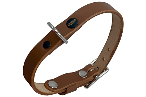 Lederhalsband Hund, Hundehalsband für den großen, mittleren und kleinen Hund,hundezubehör (S verstellbar 31–37 cm, Höhe 1,5 cm, Desert tan) von ends cuoio