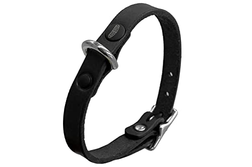 Lederhalsband Hund, Hundehalsband für den großen, mittleren und kleinen Hund,hundezubehör (XS verstellbar 26–32 cm, Höhe 1 cm, Schwarz) von ends cuoio