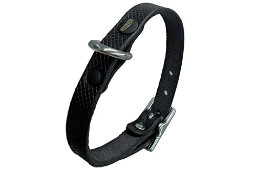 Lederhalsband Hund, Hundehalsband für den großen, mittleren und kleinen Hund,hundezubehör (XS verstellbar 26–32 cm, Höhe 1 cm, Schwarz Rev) von ends cuoio