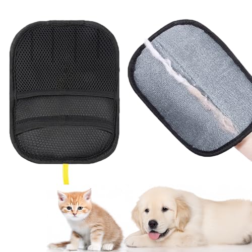 Tierhaarentferner Handschuh mit 5 Fingern – rutschfest & Ergonomisch, für Hunde & Katzen, Fellpflege & Haarentfernung einfach gemacht von enlik