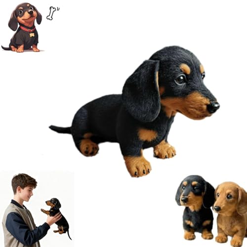 enseak dachy dackel,Dachy 2.0 Plush Dog, Plush Toy,Simulated Dog Sofa Ornaments,The Dachy 2.0 Dackel Plüsch - Emotionale Heilung auf Abruf Die Umarmungen,Bring Relaxation and Comfort-Black||1pcs von enseak