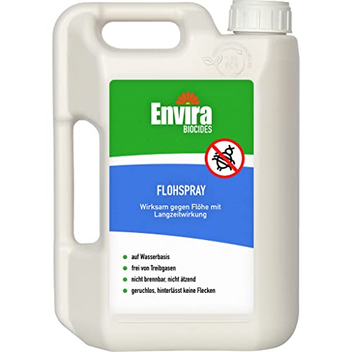 Envira Floh-Spray - Anti Flohmittel für die Wohnung 2 Liter - Umgebungsspray, Mittel gegen Flöhe - Geruchlos & Auf Wasserbasis von Envira