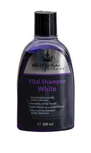 equiXTREME® Vital Shampoo White 300ml - Unparfümiert - Reinigung von Pferdefell - Weißabzeichen hervorheben - Shampoo von equiXTREME