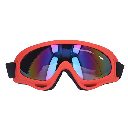 Hunde Sonnenbrille, winddichtes Schutzbrille schützte Multi funktionale farbenfrohe Linse Große Hundebrille mit verstellbarem Riemen zum Gehen beim Schwimmen (3004 Rotrahmen Farbfilm) von equlup