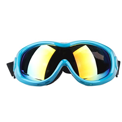 Hundesonnenbrille, Ultraverletzungsschutz Haustier Gläser PVC PC Winddichte Haustier Köpfe Dekoration Zubehör mit verstellbarem Riemen für Haustiere Hunde Katzen (Blau) von equlup