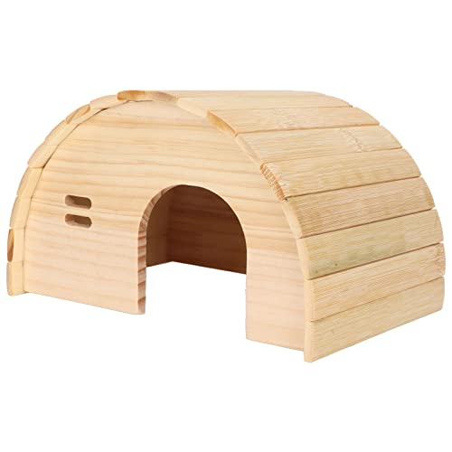 equlup Hamster Versteck Holz Hütte Fairy House 8.1x5,9x4,9in Hütte Versteck für Chinchilla und Meerschweinchen Hamster Habor Habitat Decor von equlup