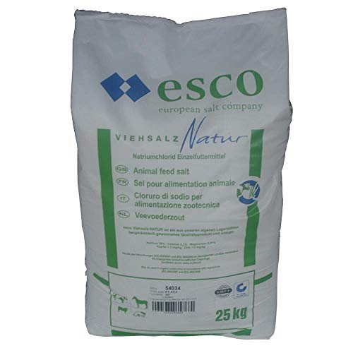 Esco Viehsalz Natur 25kg Rinder Pferde Schafe Ziegen Wild Salz Streusalz von esco GmbH & Co. KG