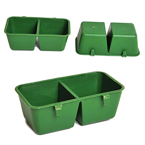 10 x Kunststoff-Vogelfutter-Becher, 2 Trennwände, hängende Wasser-Futterschale, Vogelfutterschale für Papageien, Vogel, Wellensittich, Käfig 10 x Kunststoff-Vogelfutter-Becher, 2 Trennwände, hängende Wasser-Futterschale, Vogelfutterschale für Papageien, Vogel, Wellensittich, Käfig von esowemsn