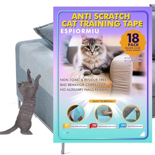 Katzenkratz-Möbelschutz, doppelseitiges Klebeband für Couch, Anti-Kratzschutz, Couch-Schutz vor Katzenkrallen, Anti-Kratzer für Möbel, 18 Stück Katzenkratz-Möbelschutz, doppelseitiges Klebeband für Couch, Anti-Kratzschutz, Couch-Schutz vor Katzenkrallen, Anti-Kratzer für Möbel, 18 Stück von espiormiu