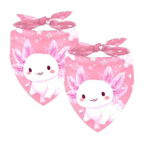 2 x Hundehalstuch, verstellbar, Dreieckstuch für kleine, mittelgroße und große Hunde, Katzen, Haustiere, Axolotl Pink 2 x Hundehalstuch, verstellbar, Dreieckstuch für kleine, mittelgroße und große Hunde, Katzen, Haustiere, Axolotl Pink von etoenbrc