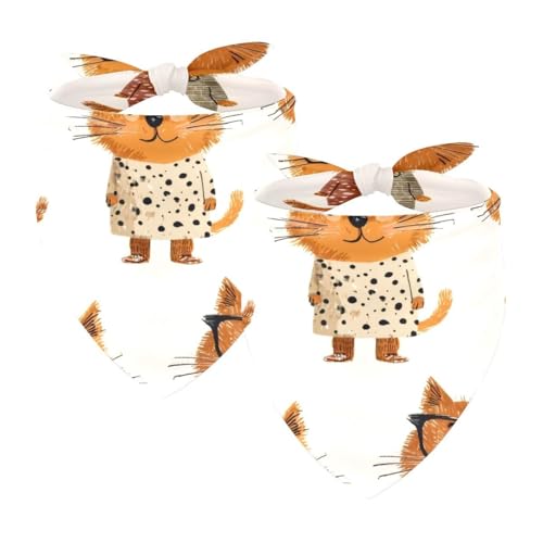 2 x Hundehalstuch, verstellbar, Dreieckstuch für kleine, mittelgroße und große Hunde, Katzen, Haustiere, Cartoon-Pullover, Brille, Katze 2 x Hundehalstuch, verstellbar, Dreieckstuch für kleine, mittelgroße und große Hunde, Katzen, Haustiere, Cartoon-Pullover, Brille, Katze von etoenbrc