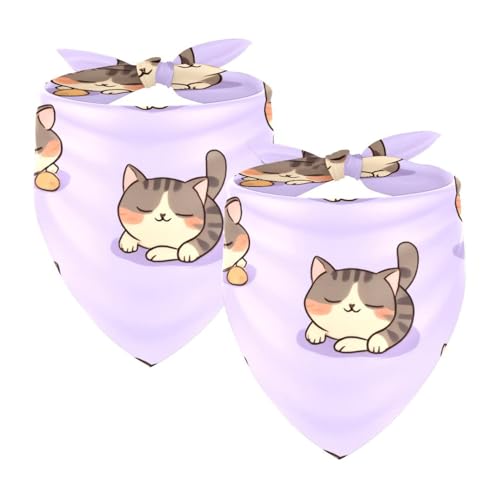 2 x Hundehalstuch, verstellbar, Dreieckstuch für kleine, mittelgroße und große Hunde, Katzen, Haustiere, Kawaii-Katzen 2 x Hundehalstuch, verstellbar, Dreieckstuch für kleine, mittelgroße und große Hunde, Katzen, Haustiere, Kawaii-Katzen von etoenbrc