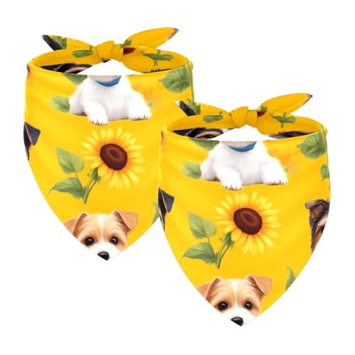 2 x Hundehalstuch, verstellbar, Dreieckstuch für kleine, mittelgroße und große Hunde, Katzen, Haustiere, Sonnenblumen, Hunde 2 x Hundehalstuch, verstellbar, Dreieckstuch für kleine, mittelgroße und große Hunde, Katzen, Haustiere, Sonnenblumen, Hunde von etoenbrc