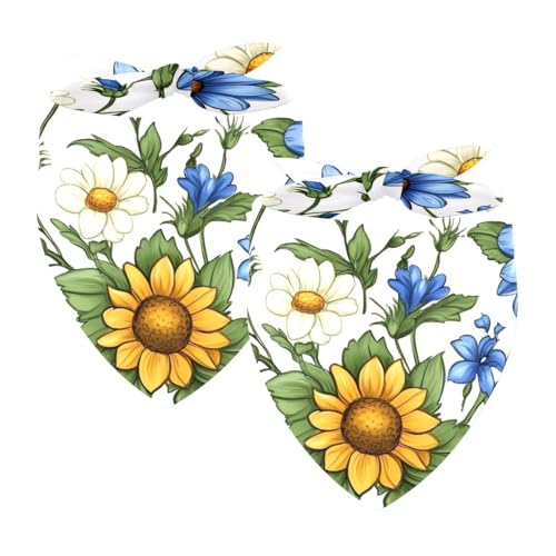 2 x Hundehalstuch, verstellbares Dreieckstuch für kleine, mittelgroße und große Hunde, Katzen, Haustiere, Gänseblümchen und Sonnenblumen 2 x Hundehalstuch, verstellbares Dreieckstuch für kleine, mittelgroße und große Hunde, Katzen, Haustiere, Gänseblümchen und Sonnenblumen von etoenbrc