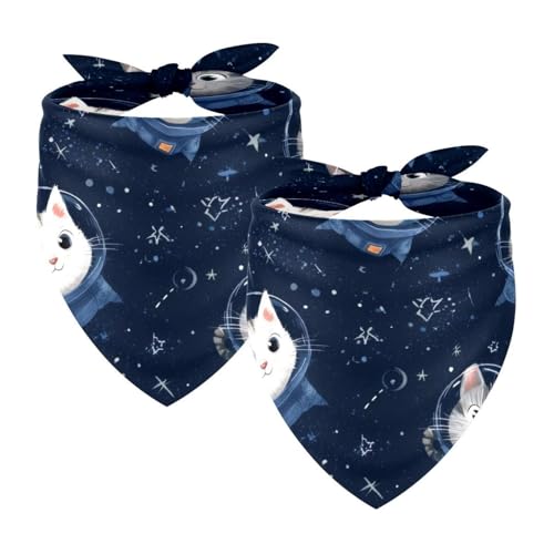 2 x Hundehalstücher, verstellbares Dreieckstuch für kleine, mittelgroße und große Hunde, Katzen, Haustiere, Astronaut, Katzenkopf, Sternenmotiv 2 x Hundehalstücher, verstellbares Dreieckstuch für kleine, mittelgroße und große Hunde, Katzen, Haustiere, Astronaut, Katzenkopf, Sternenmotiv von etoenbrc