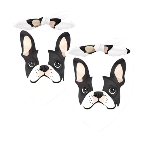 2 x Hundehalstücher, verstellbares Dreieckstuch für kleine, mittelgroße und große Hunde, Katzen, Haustiere, Bulldogge, Gesichtsmuster 2 x Hundehalstücher, verstellbares Dreieckstuch für kleine, mittelgroße und große Hunde, Katzen, Haustiere, Bulldogge, Gesichtsmuster von etoenbrc
