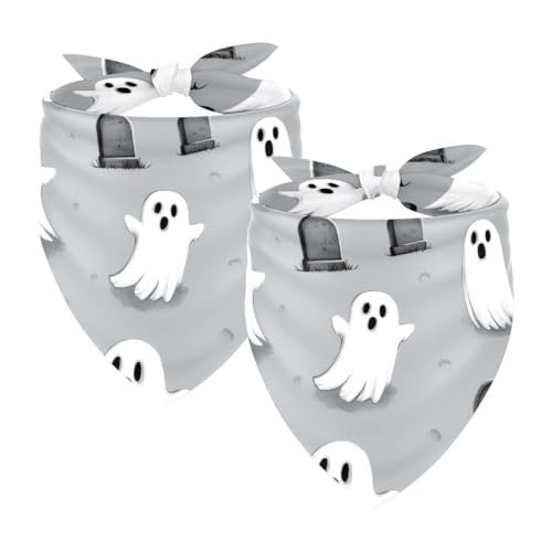 2 x Hundehalstücher, verstellbares Dreieckstuch für kleine, mittelgroße und große Hunde, Katzen, Haustiere, Halloween-Geister-Druck 2 x Hundehalstücher, verstellbares Dreieckstuch für kleine, mittelgroße und große Hunde, Katzen, Haustiere, Halloween-Geister-Druck von etoenbrc