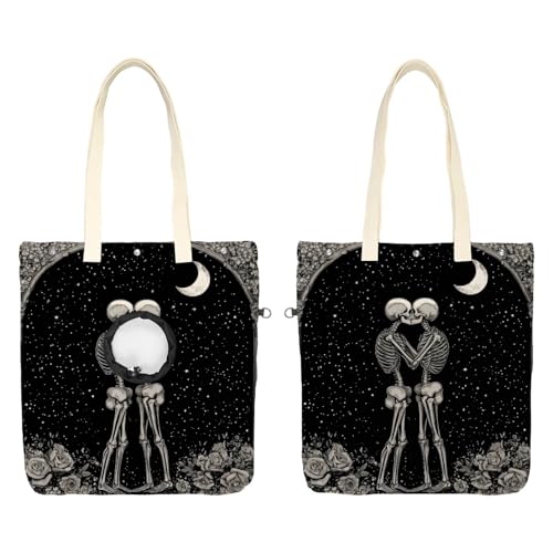 Haustier-Schultertasche aus Segeltuch, weiche Seiten, Tragetasche für kleine Hunde und Katzen, tragbare Haustier-Handtasche mit verstellbarem Loch, waschbare Reisetasche, Sternenhrose, Totenkopf, von etoenbrc
