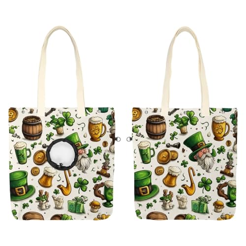 Haustier-Schultertasche aus Segeltuch, weiche Seiten, für kleine Hunde und Katzen, tragbare Haustier-Handtasche mit verstellbarem Loch, waschbare Reisetasche, St. Patrick's Day Beer 42 x 40 cm von etoenbrc