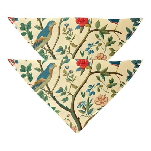 Hundehalstuch, Frühlingszweige, Blumen, Vögel, waschbar, Dreieckstuch für kleine, mittelgroße und große Hunde, Katzen, Haustiere, 2 Stück Hundehalstuch, Frühlingszweige, Blumen, Vögel, waschbar, Dreieckstuch für kleine, mittelgroße und große Hunde, Katzen, Haustiere, 2 Stück von etoenbrc