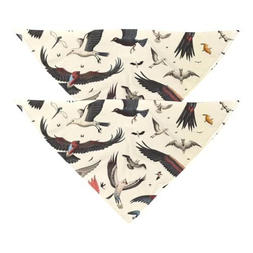 Hundehalstuch, Motiv: fliegende Vögel, waschbar, dreieckig, für kleine, mittelgroße und große Hunde, Katzen, Haustiere, 2 Stück Hundehalstuch, Motiv: fliegende Vögel, waschbar, dreieckig, für kleine, mittelgroße und große Hunde, Katzen, Haustiere, 2 Stück von etoenbrc