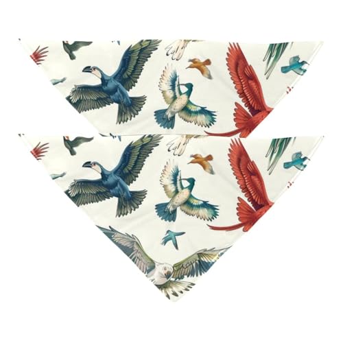 Hundehalstuch, Motiv: fliegende Vögel, waschbar, dreieckig, für kleine, mittelgroße und große Hunde, Katzen, Haustiere, 2 Stück Hundehalstuch, Motiv: fliegende Vögel, waschbar, dreieckig, für kleine, mittelgroße und große Hunde, Katzen, Haustiere, 2 Stück von etoenbrc