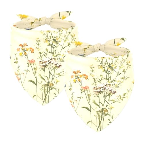 Hundehalstuch, verstellbar, Dreieckstuch für kleine, mittelgroße und große Hunde, Katzen, Haustiere, Blumen, weich, gelb, 2 Stück Hundehalstuch, verstellbar, Dreieckstuch für kleine, mittelgroße und große Hunde, Katzen, Haustiere, Blumen, weich, gelb, 2 Stück von etoenbrc