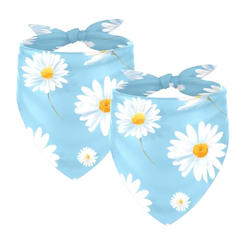Hundehalstuch, verstellbar, Dreieckstuch für kleine, mittelgroße und große Hunde, Katzen, Haustiere, Blumenmuster, Gänseblümchen, Blau, 2 Stück Hundehalstuch, verstellbar, Dreieckstuch für kleine, mittelgroße und große Hunde, Katzen, Haustiere, Blumenmuster, Gänseblümchen, Blau, 2 Stück von etoenbrc
