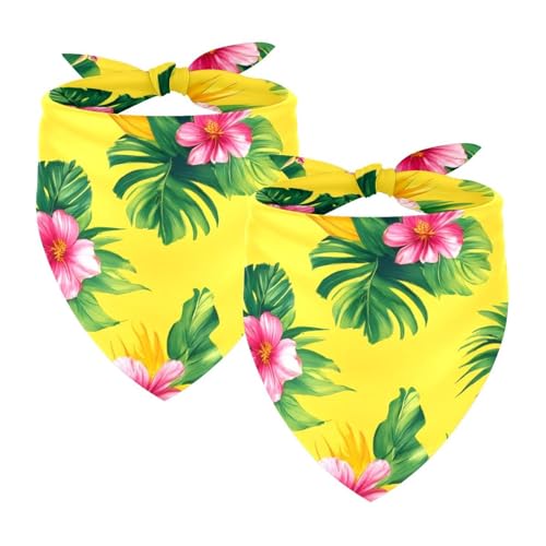 Hundehalstuch, verstellbar, Dreieckstuch für kleine, mittelgroße und große Hunde, Katzen, Haustiere, Hibiskusblume, Gelb, 2 Stück Hundehalstuch, verstellbar, Dreieckstuch für kleine, mittelgroße und große Hunde, Katzen, Haustiere, Hibiskusblume, Gelb, 2 Stück von etoenbrc