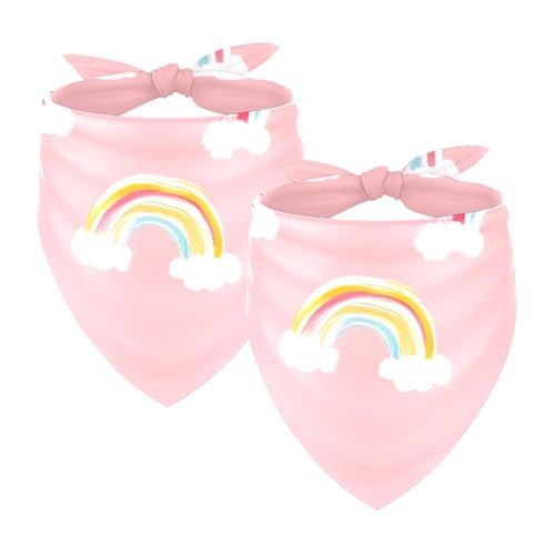 Hundehalstuch, verstellbar, Dreieckstuch für kleine, mittelgroße und große Hunde, Katzen, Haustiere, Regenbogenrosa, 2 Stück Hundehalstuch, verstellbar, Dreieckstuch für kleine, mittelgroße und große Hunde, Katzen, Haustiere, Regenbogenrosa, 2 Stück von etoenbrc