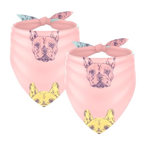 Hundehalstuch, verstellbar, Dreieckstuch für kleine, mittelgroße und große Hunde, Katzen, Haustiere, Rosa, Blau, 2 Stück Hundehalstuch, verstellbar, Dreieckstuch für kleine, mittelgroße und große Hunde, Katzen, Haustiere, Rosa, Blau, 2 Stück von etoenbrc