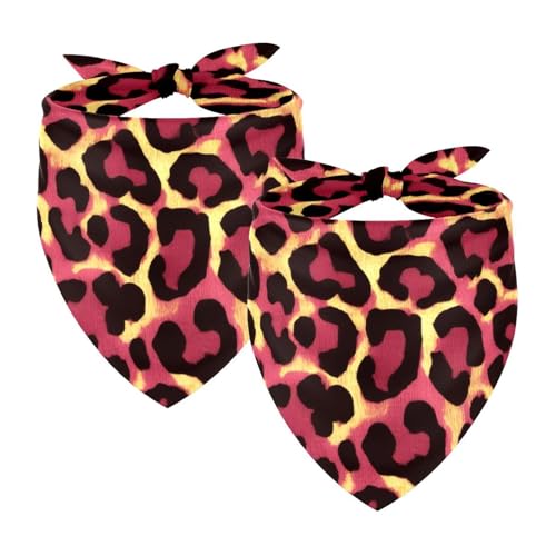 Hundehalstuch, verstellbar, Dreieckstuch für kleine, mittelgroße und große Hunde, Katzen, Haustiere, Rosa, Leopardenmuster, 2 Stück Hundehalstuch, verstellbar, Dreieckstuch für kleine, mittelgroße und große Hunde, Katzen, Haustiere, Rosa, Leopardenmuster, 2 Stück von etoenbrc