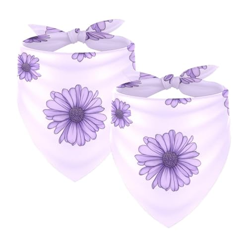 Hundehalstuch, verstellbar, Dreieckstuch für kleine, mittelgroße und große Hunde, Katzen, Haustiere, Violett, Blumenmuster, 2 Stück Hundehalstuch, verstellbar, Dreieckstuch für kleine, mittelgroße und große Hunde, Katzen, Haustiere, Violett, Blumenmuster, 2 Stück von etoenbrc
