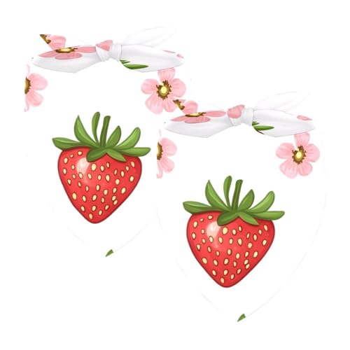 Hundehalstuch, verstellbar, Dreieckstuch für kleine, mittelgroße und große Hunde, Katzen, Haustiere, rosa Blume, Erdbeere, 2 Stück Hundehalstuch, verstellbar, Dreieckstuch für kleine, mittelgroße und große Hunde, Katzen, Haustiere, rosa Blume, Erdbeere, 2 Stück von etoenbrc