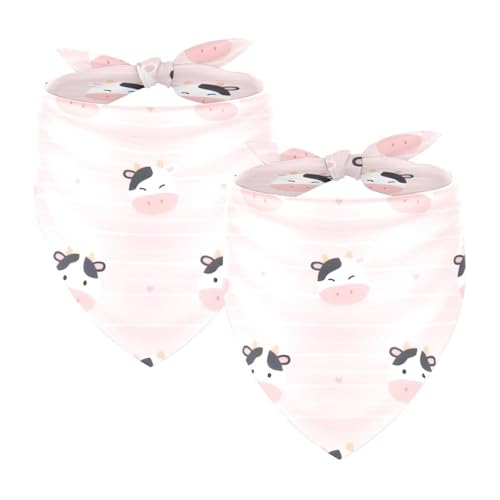 Hundehalstuch, verstellbar, Dreieckstuch für kleine, mittelgroße und große Hunde, Katzen, Haustiere, rosa Kuhmuster, 2 Stück Hundehalstuch, verstellbar, Dreieckstuch für kleine, mittelgroße und große Hunde, Katzen, Haustiere, rosa Kuhmuster, 2 Stück von etoenbrc