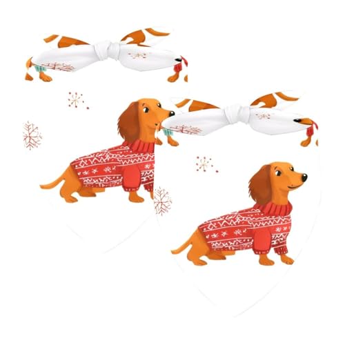 Hundehalstuch, verstellbar, Dreieckstuch für kleine, mittelgroße und große Hunde, Katzen, Haustiere, roter Pullover, Dackel, Schneeflocke, 2 Stück Hundehalstuch, verstellbar, Dreieckstuch für kleine, mittelgroße und große Hunde, Katzen, Haustiere, roter Pullover, Dackel, Schneeflocke, 2 Stück von etoenbrc