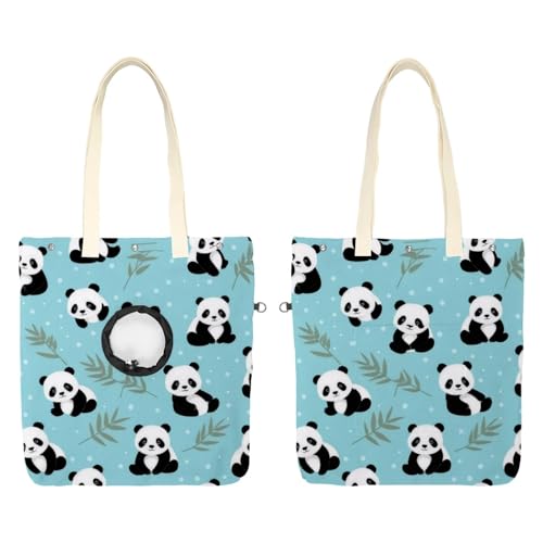 Schultertasche aus Segeltuch, weiche Seiten, Tragetasche für kleine Hunde und Katzen, tragbare Haustier-Handtasche mit verstellbarem Loch, waschbare Reisetasche, Bambus-Panda, 42 x 40 cm Schultertasche aus Segeltuch, weiche Seiten, Tragetasche für kleine Hunde und Katzen, tragbare Haustier-Handtasche mit verstellbarem Loch, waschbare Reisetasche, Bambus-Panda, 42 x 40 cm von etoenbrc
