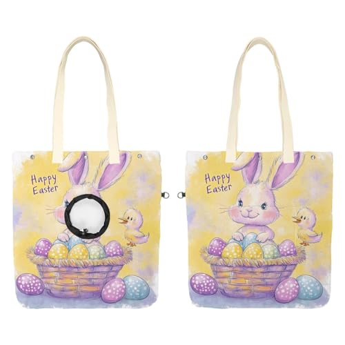 Schultertasche aus Segeltuch, weiche Seiten, Tragetasche für kleine Hunde und Katzen, tragbare Haustier-Handtasche mit verstellbarem Loch, waschbare Reisetasche, Cartoon-Hasen-Eier, 49,3 x 41,9 cm Schultertasche aus Segeltuch, weiche Seiten, Tragetasche für kleine Hunde und Katzen, tragbare Haustier-Handtasche mit verstellbarem Loch, waschbare Reisetasche, Cartoon-Hasen-Eier, 49,3 x 41,9 cm von etoenbrc