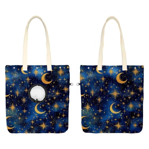 Schultertasche aus Segeltuch, weiche Seiten, Tragetasche für kleine Hunde und Katzen, tragbare Haustier-Handtasche mit verstellbarem Loch, waschbare Reisetasche, Sterne, Mond, Blau, 49,3 x 41,9 cm Schultertasche aus Segeltuch, weiche Seiten, Tragetasche für kleine Hunde und Katzen, tragbare Haustier-Handtasche mit verstellbarem Loch, waschbare Reisetasche, Sterne, Mond, Blau, 49,3 x 41,9 cm von etoenbrc