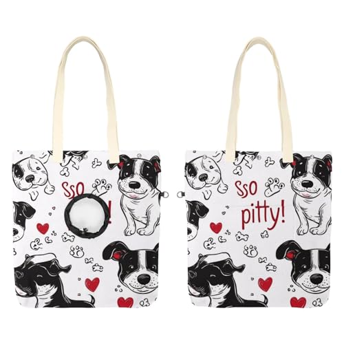 Schultertasche aus Segeltuch, weiche Seiten, Tragetasche für kleine Hunde und Katzen, tragbare Haustier-Handtasche mit verstellbarem Loch, waschbare Reisetasche, "so Pitty" Hund, 42 x 40 cm Schultertasche aus Segeltuch, weiche Seiten, Tragetasche für kleine Hunde und Katzen, tragbare Haustier-Handtasche mit verstellbarem Loch, waschbare Reisetasche, "so Pitty" Hund, 42 x 40 cm von etoenbrc