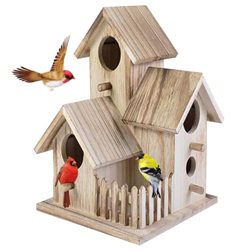 Bird House Vogelhaus Holz Vogelhäuser für Garten Neuheit Vogel Nistkasten Naturvogel Hotel Hütte für Outdoors Gartenbaum Balkon von eurNhrN